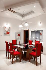 False Ceiling complementing the dinning