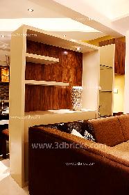 Wall Unit dividing the Living and Dinning