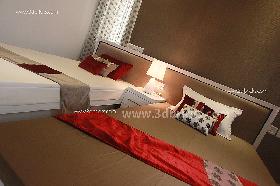 Twin Bed with different colour concepts